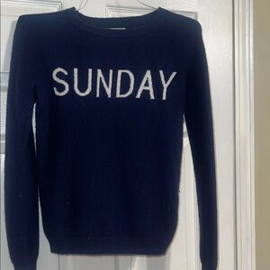 Philosophy Navy Blue 'Sunday' Crew Neck Sweater